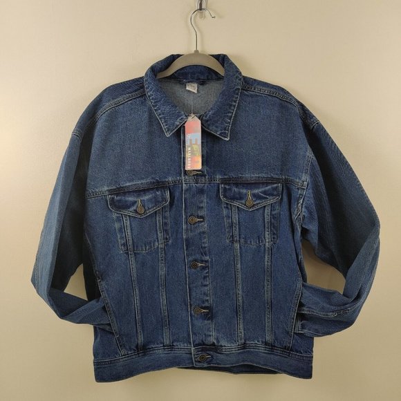 Marlboro Gear Other - Vintage Marlboro Gear Jean Jacket Dark Blue Denim L NWT 2001 nos unworn trucker